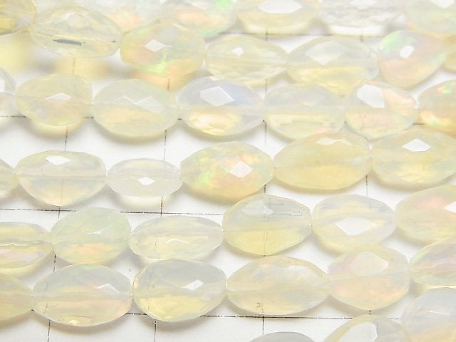 [Video]High Quality Ethiopia Opal AAA Flat Faceted Nugget half or 1strand beads (aprx.15inch/38cm)