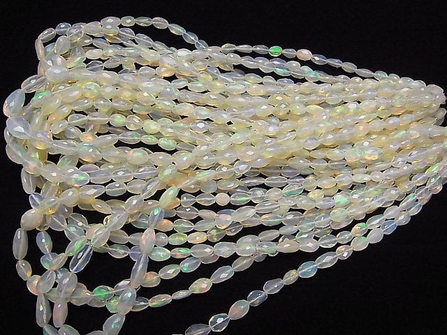 [Video]High Quality Ethiopia Opal AAA Flat Faceted Nugget half or 1strand beads (aprx.15inch/38cm)