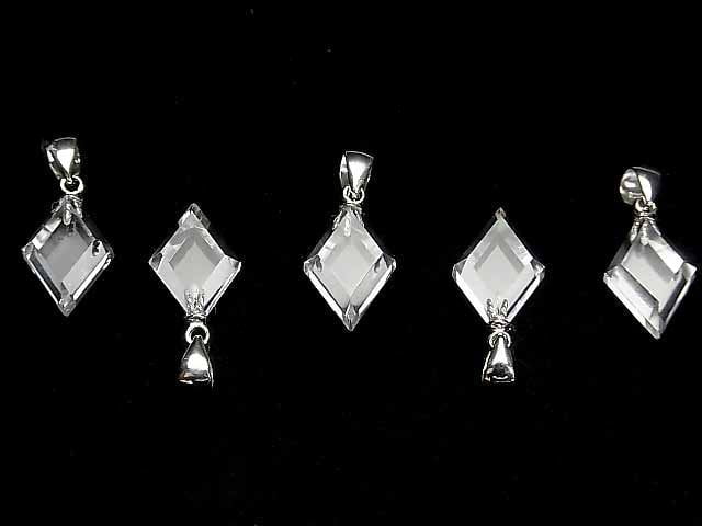 [Video]High Quality Crystal AAA Diamond Shape Pendant 14x10mm Silver925