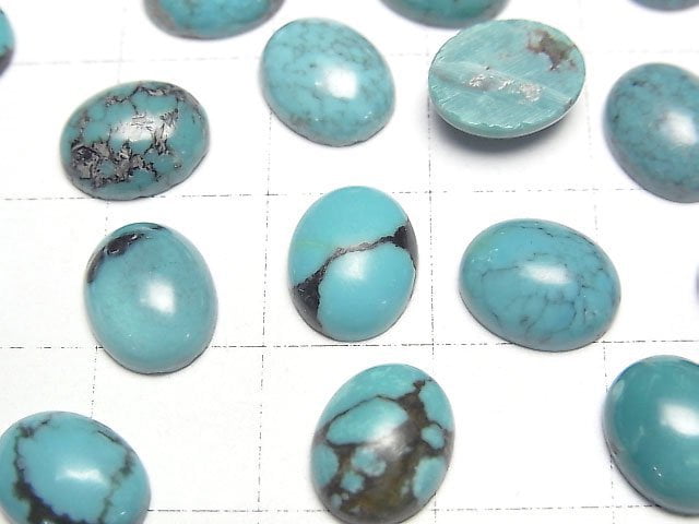 [Video]Turquoise AA++ Oval Cabochon 10x8mm Patterned 2pcs