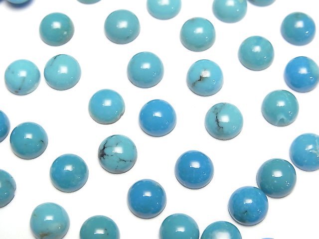 [Video]Turquoise AAA Round Cabochon 6x6mm 5pcs