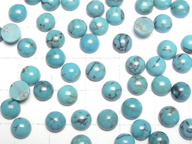 [Video]Turquoise AAA- Round Cabochon 6x6mm Patterned 5pcs
