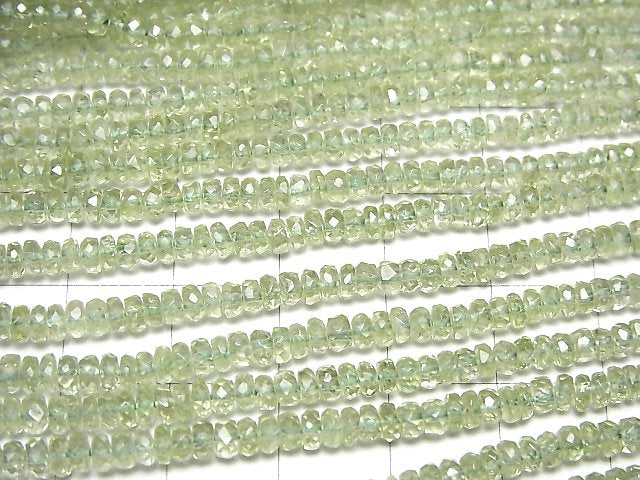 [Video]High Quality Tsavorite Garnet AAA Faceted Button Roundel half or 1strand beads (aprx.16inch/40cm)