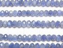 [Video]Kyanite AA++ Faceted Button Rondelle 4x4x3mm half or 1strand beads (aprx.15inch/37cm)