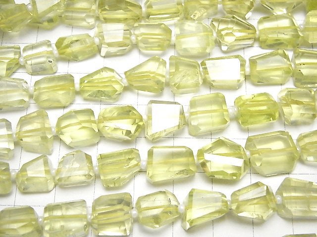 [Video]High Quality Lemon Quartz AAA- Faceted Nugget half or 1strand beads (aprx.13inch/32cm)