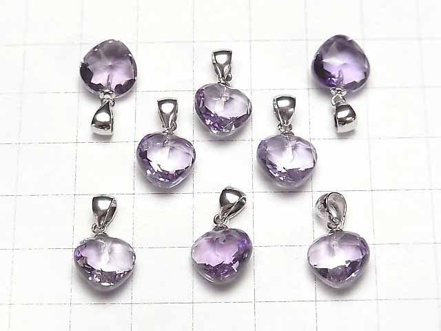 [Video]High Quality! Amethyst AAA Heart cut 10x10mm Pendant Silver925 1pc