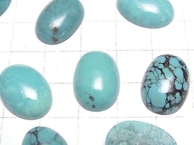 [Video]Turquoise AAA- Oval Cabochon 18x13mm Patterned 1pc