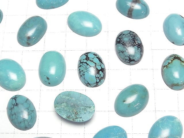 [Video]Turquoise AAA- Oval Cabochon 18x13mm Patterned 1pc