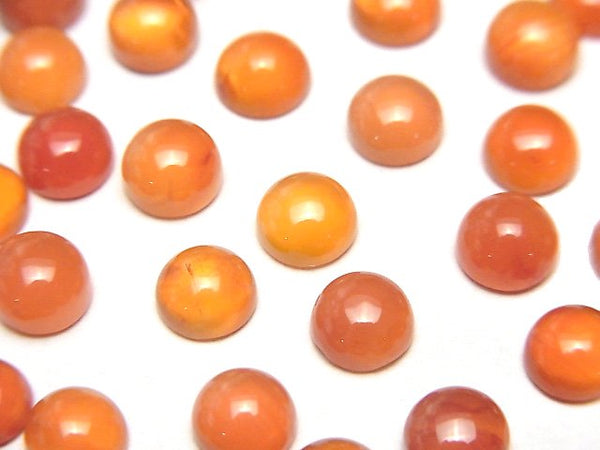 Cabochon, Carnelian, Round Gemstone Beads