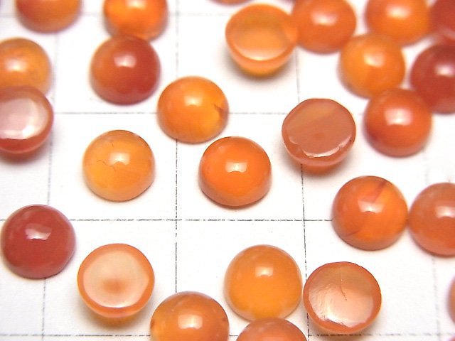 [Video]High Quality Carnelian AAA Round Cabochon 6x6mm 5pcs