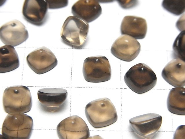 [Video]High Quality Smoky Quartz AAA Sugarloaf Cut 6x6mm 4pcs