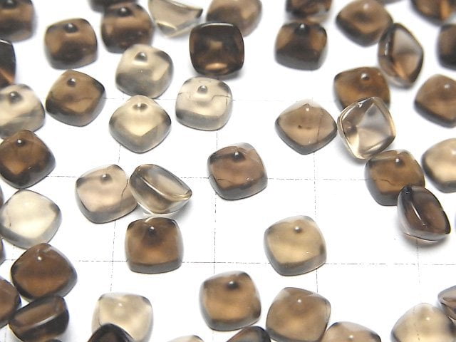 [Video]High Quality Smoky Quartz AAA Sugarloaf Cut 6x6mm 4pcs