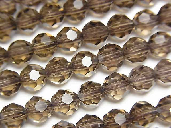 Faceted Round, Smoky Quartz Gemstone Beads