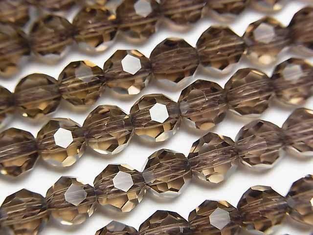 [Video] Smoky Quartz AAA+ "Buckyball" Faceted Round 6mm 1/4 or 1-strand beads (approx. 15 inches/38 cm)