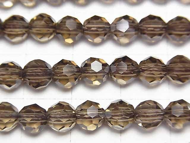 [Video] Smoky Quartz AAA+ "Buckyball" Faceted Round 6mm 1/4 or 1-strand beads (approx. 15 inches/38 cm)