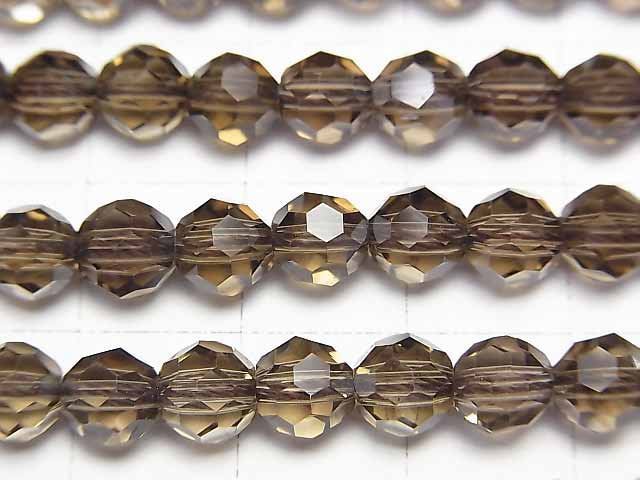 [Video]Smoky Quartz AAA+ "Bucky Ball" Faceted Round 6mm 1/4 or 1strand beads (aprx.15inch/38cm)