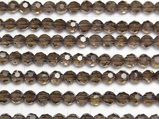 [Video] Smoky Quartz AAA+ "Buckyball" Faceted Round 6mm 1/4 or 1-strand beads (approx. 15 inches/38 cm)