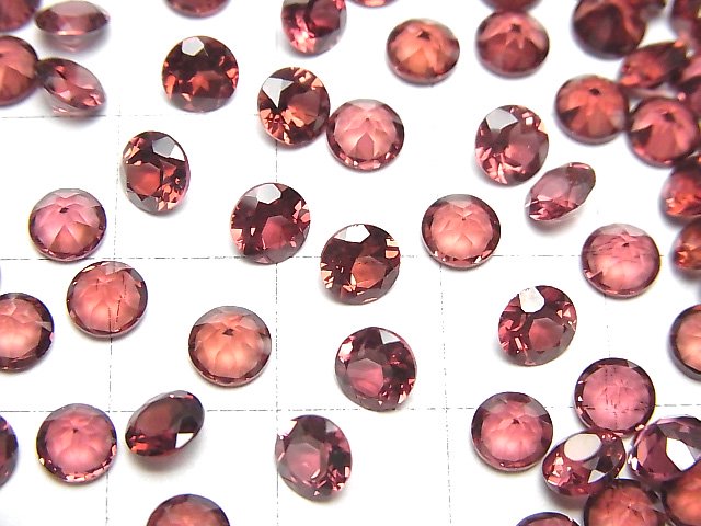 [Video]High Quality Pink Garnet AAA Loose stone Round Faceted 5x5mm 5pcs