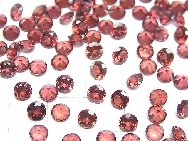 [Video]High Quality Pink Garnet AAA Loose stone Round Faceted 5x5mm 5pcs