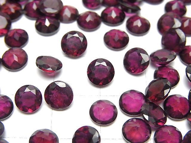 [Video]High Quality Pink Garnet AAA Loose stone Round Faceted 6x6mm 5pcs