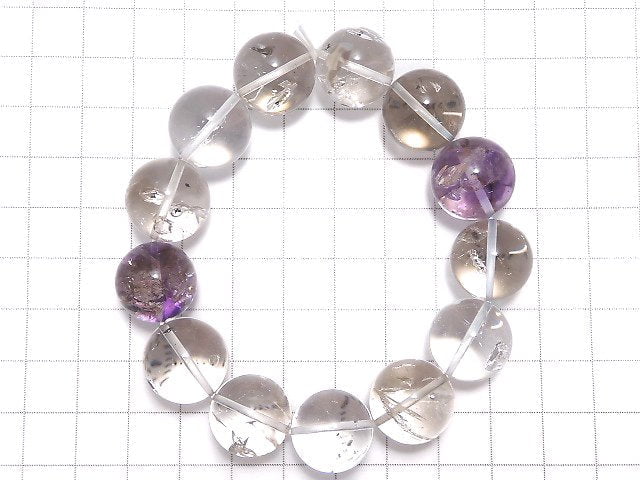 [Video][One of a kind] Water in Crystal ・?Amethyst Round 16mm Bracelet NO.4