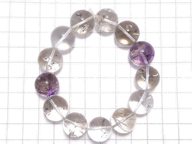 [Video][One of a kind] Water in Crystal E•Amethyst Round 16mm Bracelet NO.4