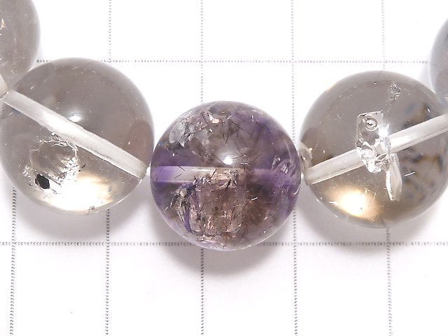 [Video][One of a kind] Water in Crystal ・?Amethyst Round 16mm Bracelet NO.4