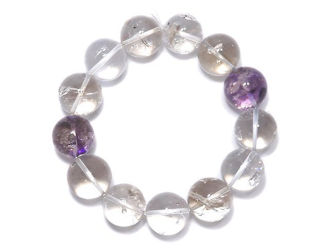 [Video][One of a kind] Water in Crystal ・?Amethyst Round 16mm Bracelet NO.4