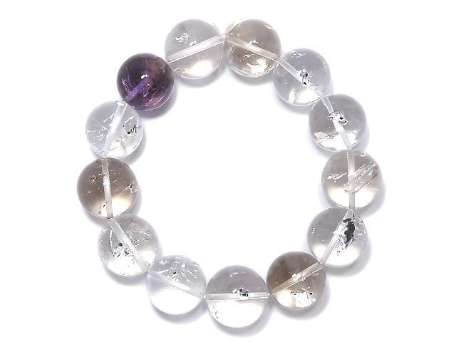 [Video][One of a kind] Water in Crystal ・?Amethyst Round 16mm Bracelet NO.5