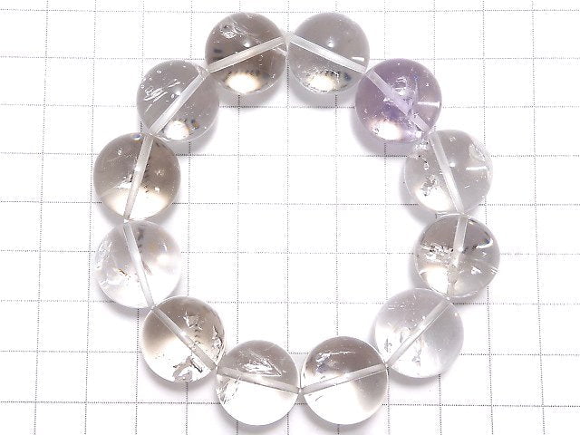 [Video][One of a kind] Water in Crystal E•Amethyst Round 16.5mm Bracelet NO.6