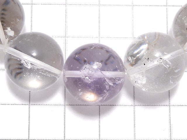 [Video][One of a kind] Water in Crystal ・?Amethyst Round 16.5mm Bracelet NO.6