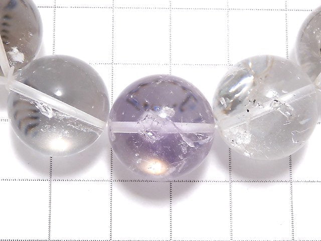 [Video][One of a kind] Water in Crystal E•Amethyst Round 16.5mm Bracelet NO.6