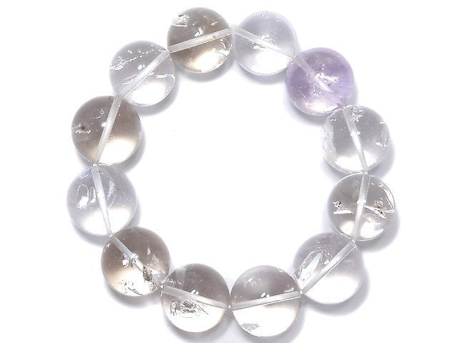 [Video][One of a kind] Water in Crystal E•Amethyst Round 16.5mm Bracelet NO.6