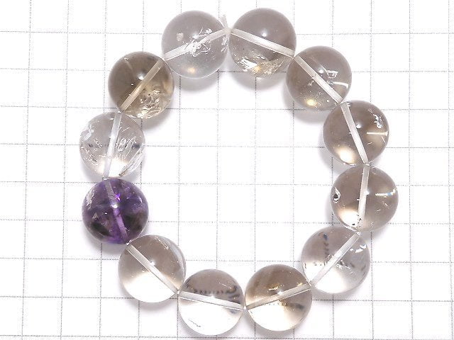 [Video][One of a kind] Water in Crystal ・?Amethyst Round 17mm Bracelet NO.7