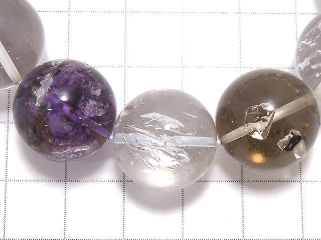 [Video][One of a kind] Water in Crystal ・?Amethyst Round 17mm Bracelet NO.7