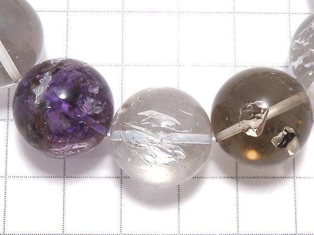 [Video][One of a kind] Water in Crystal E•Amethyst Round 17mm Bracelet NO.7