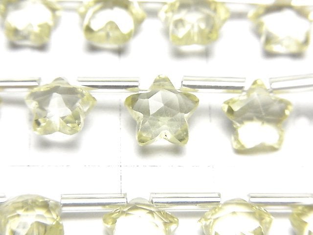 [Video]High Quality Lemon Quartz AAA Faceted Star 8x8mm 1strand (8pcs )