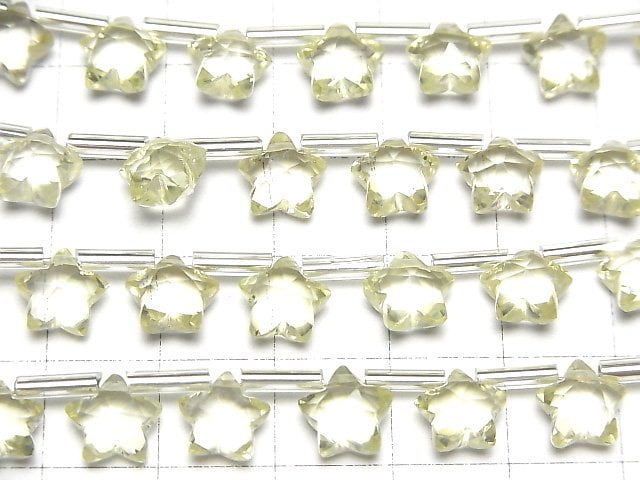 [Video]High Quality Lemon Quartz AAA Faceted Star 8x8mm 1strand (8pcs )