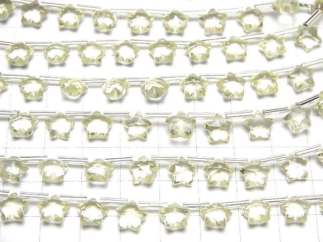 [Video]High Quality Lemon Quartz AAA Faceted Star 8x8mm 1strand (8pcs )