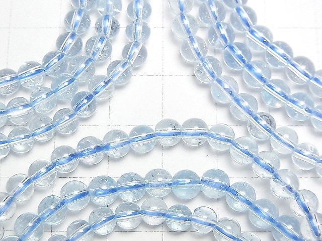 [Video]High Quality Sky Blue Topaz AA++ Round 5mm Bracelet