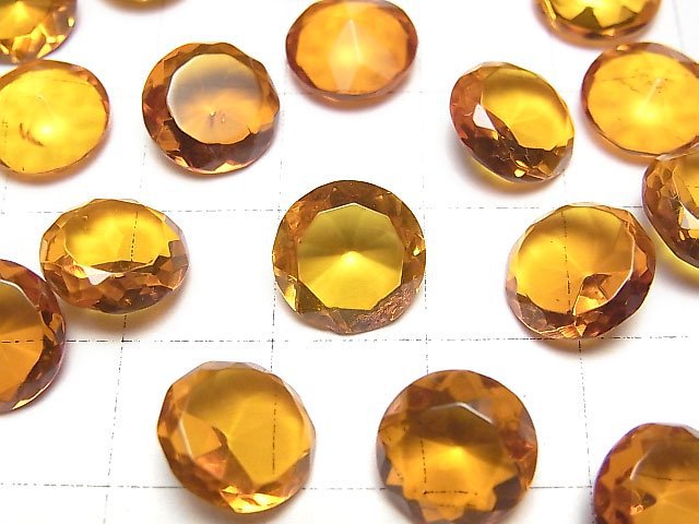 [Video]High Quality Baltic Amber Round Faceted 10x10mm 2pcs