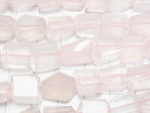 [Video]High Quality Rose Quartz AAA- Faceted Nugget 1/4 or 1strand beads (aprx.15inch/37cm)
