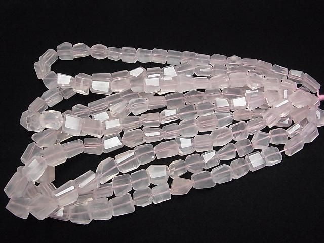 [Video]High Quality Rose Quartz AAA- Faceted Nugget 1/4 or 1strand beads (aprx.15inch/37cm)