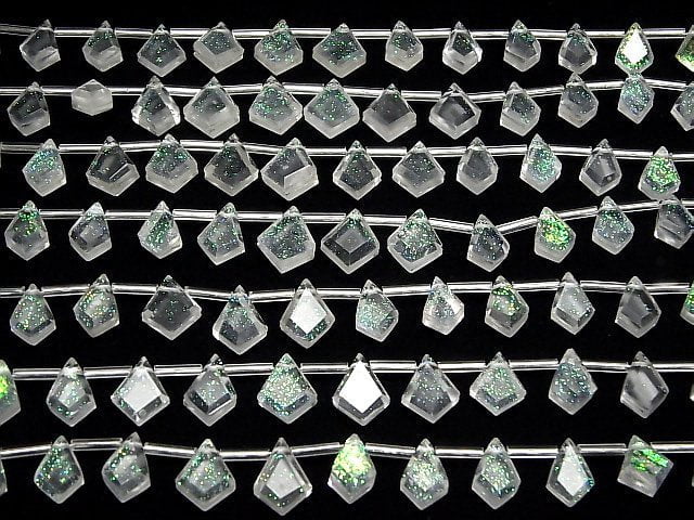 [Video] Doublet Crystal AAA- Transformed Diamond Shape Rainbow Shiny Color half or 1strand (12pcs )