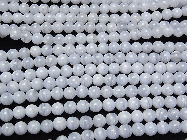 [Video]Blue Lace Agate AA+ Round 6mm half or 1strand beads (aprx.15inch/38cm)