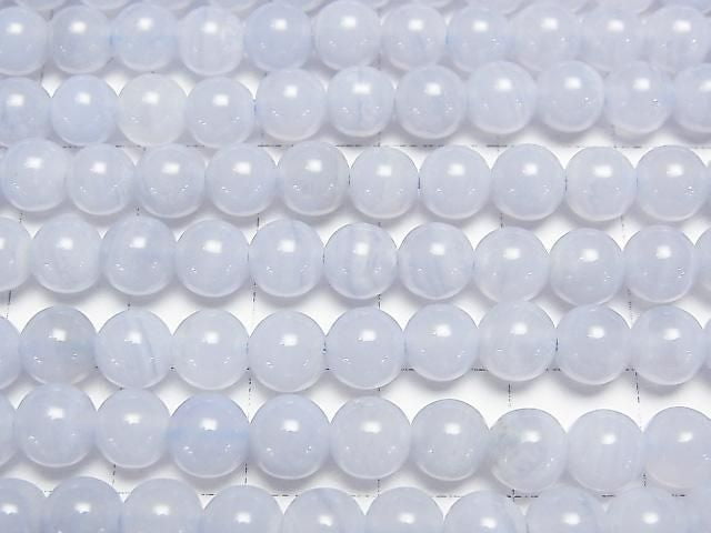 [Video] Blue Lace Agate AAA - Round 6mm half or 1-strand beads (approx. 15inch/38cm)