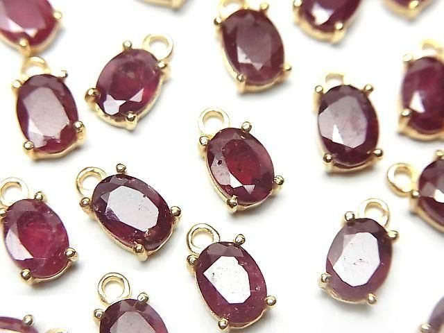 [Video] Ruby AA++ Bezel Setting Oval Faceted 7x5mm 18KGP 2pcs