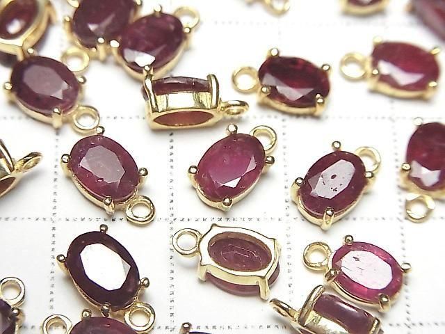 [Video] Ruby AA++ Bezel Setting Oval Faceted 7x5mm 18KGP 2pcs