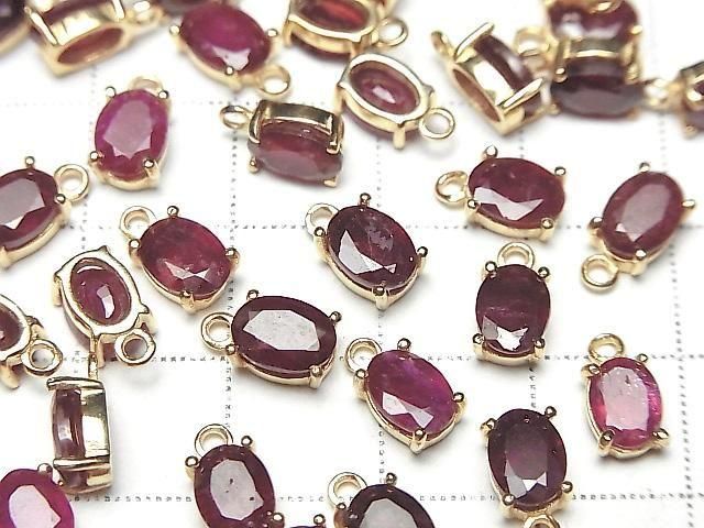 [Video] Ruby AA++ Bezel Setting Oval Faceted 7x5mm 18KGP 2pcs