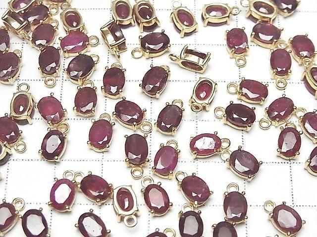 [Video] Ruby AA++ Bezel Setting Oval Faceted 7x5mm 18KGP 2pcs